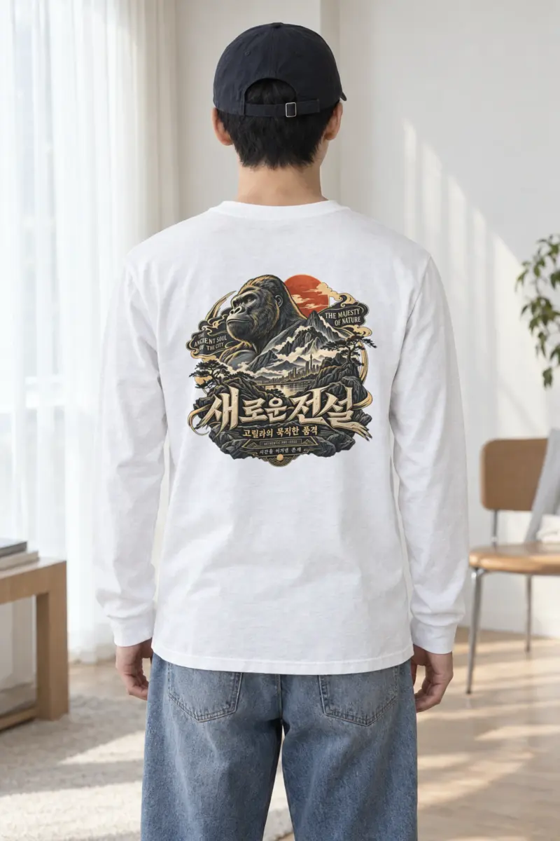 "Gorilla and Skyline Legend" Unisex Longsleeve T-shirt