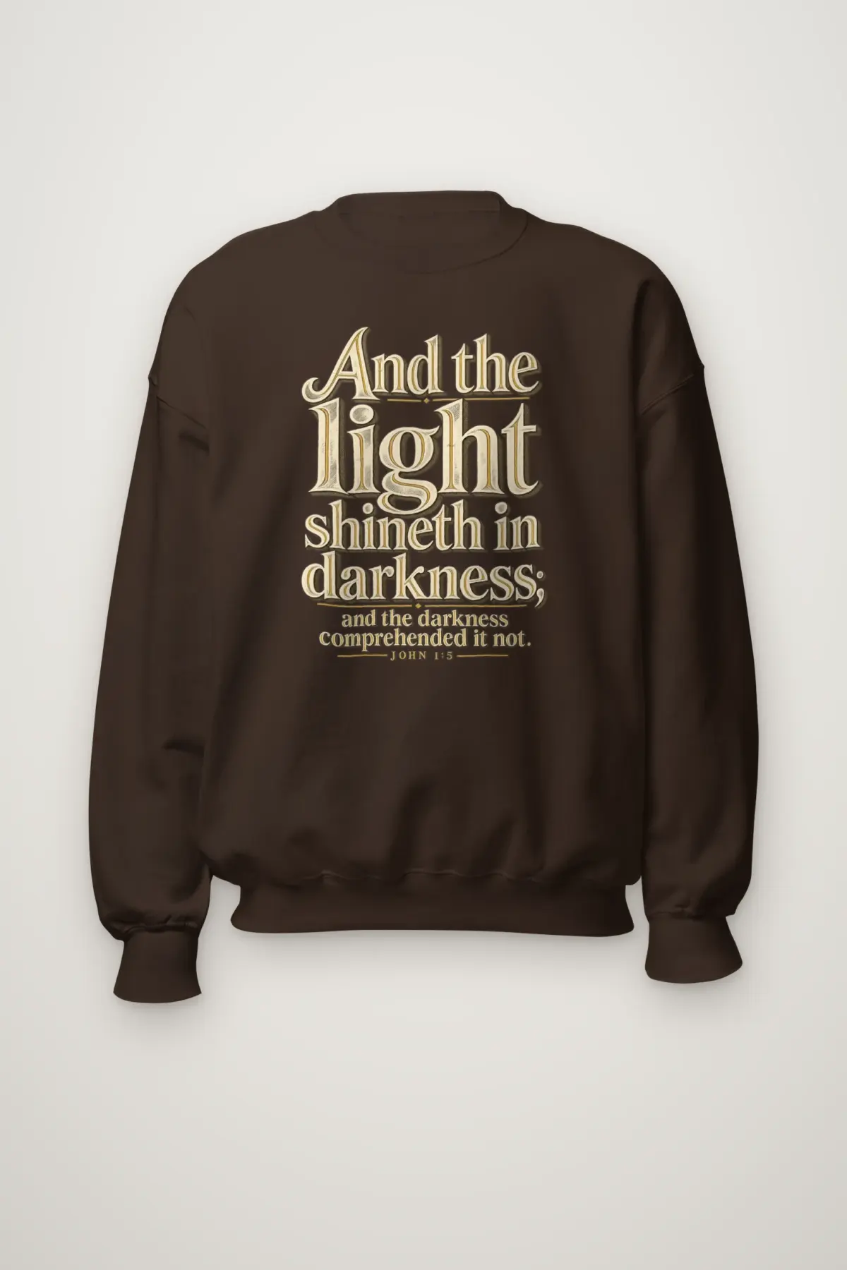 "And the Light Shineth" Heavy Blend Unisex Crewneck Sweatshirt