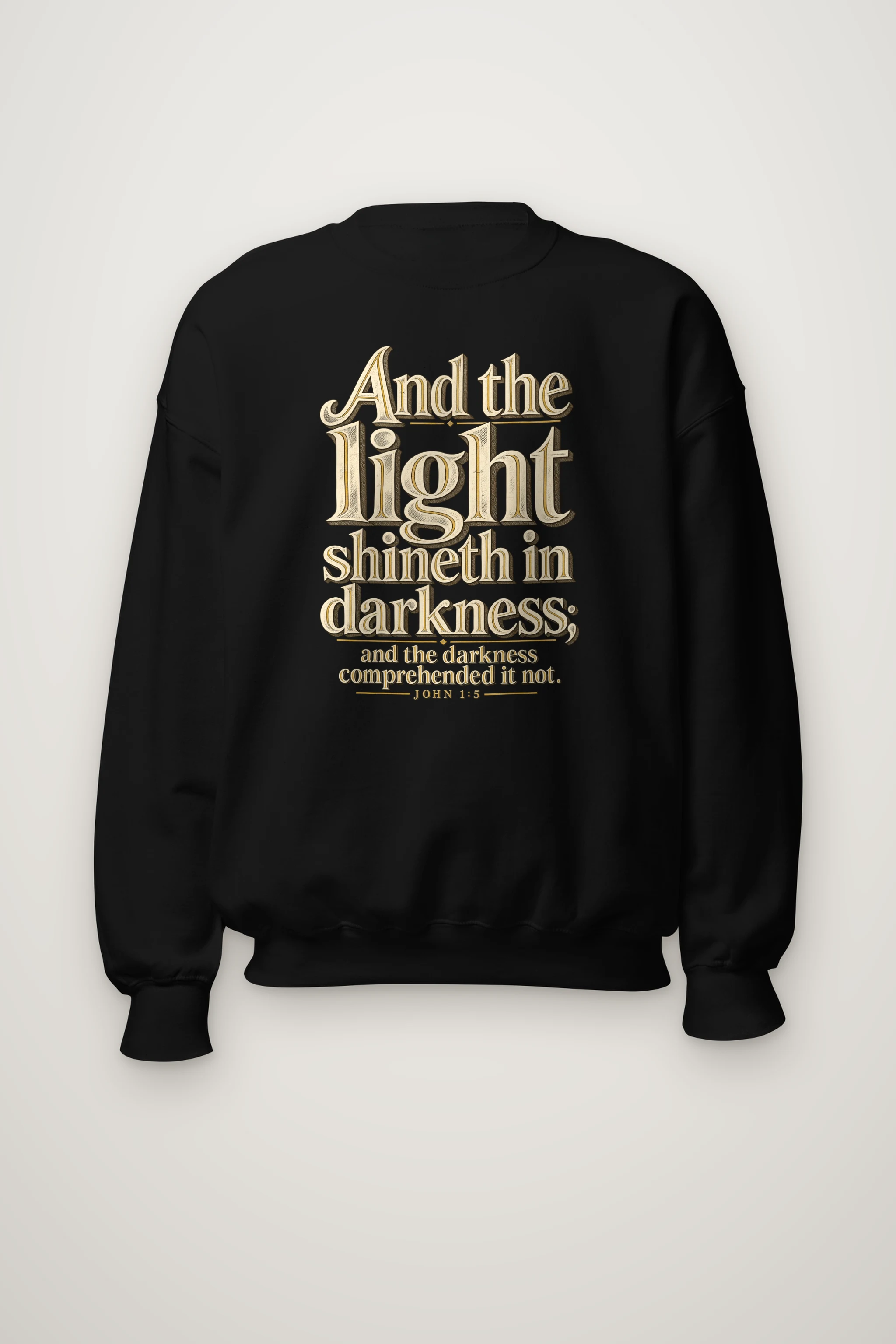 "And the Light Shineth" Heavy Blend Unisex Crewneck Sweatshirt