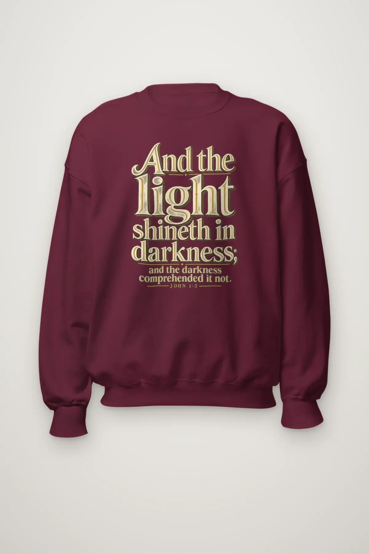 "And the Light Shineth" Heavy Blend Unisex Crewneck Sweatshirt