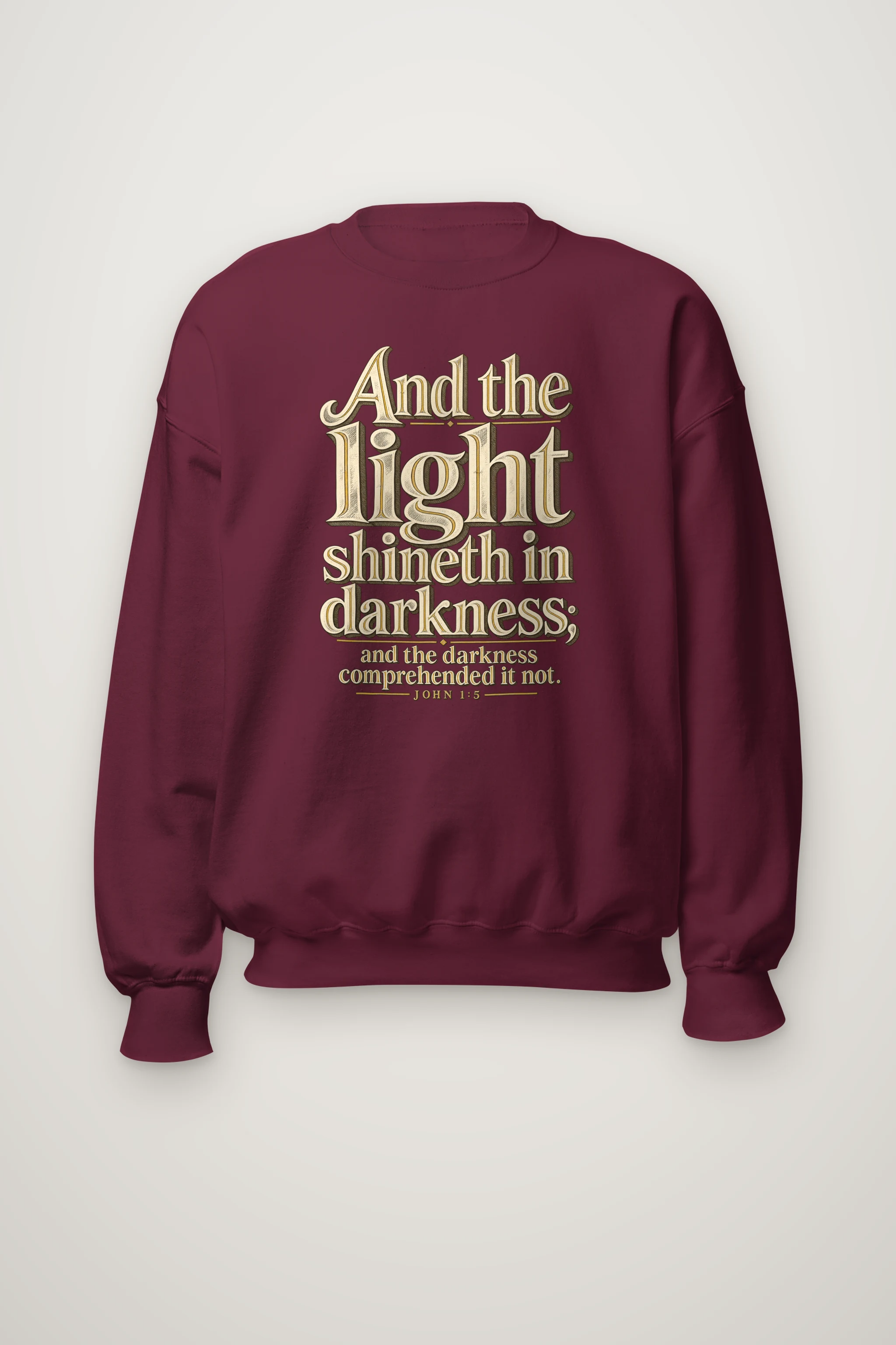 "And the Light Shineth" Heavy Blend Unisex Crewneck Sweatshirt