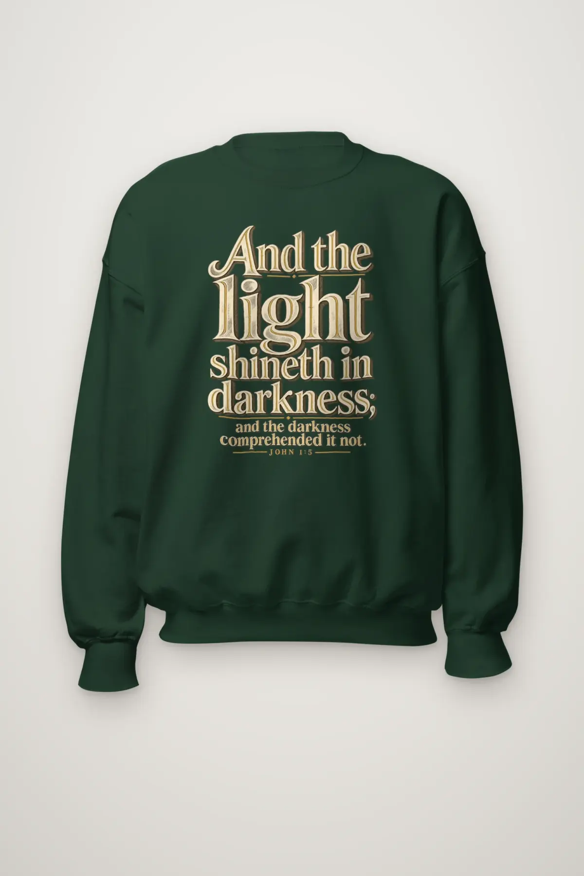 "And the Light Shineth" Heavy Blend Unisex Crewneck Sweatshirt