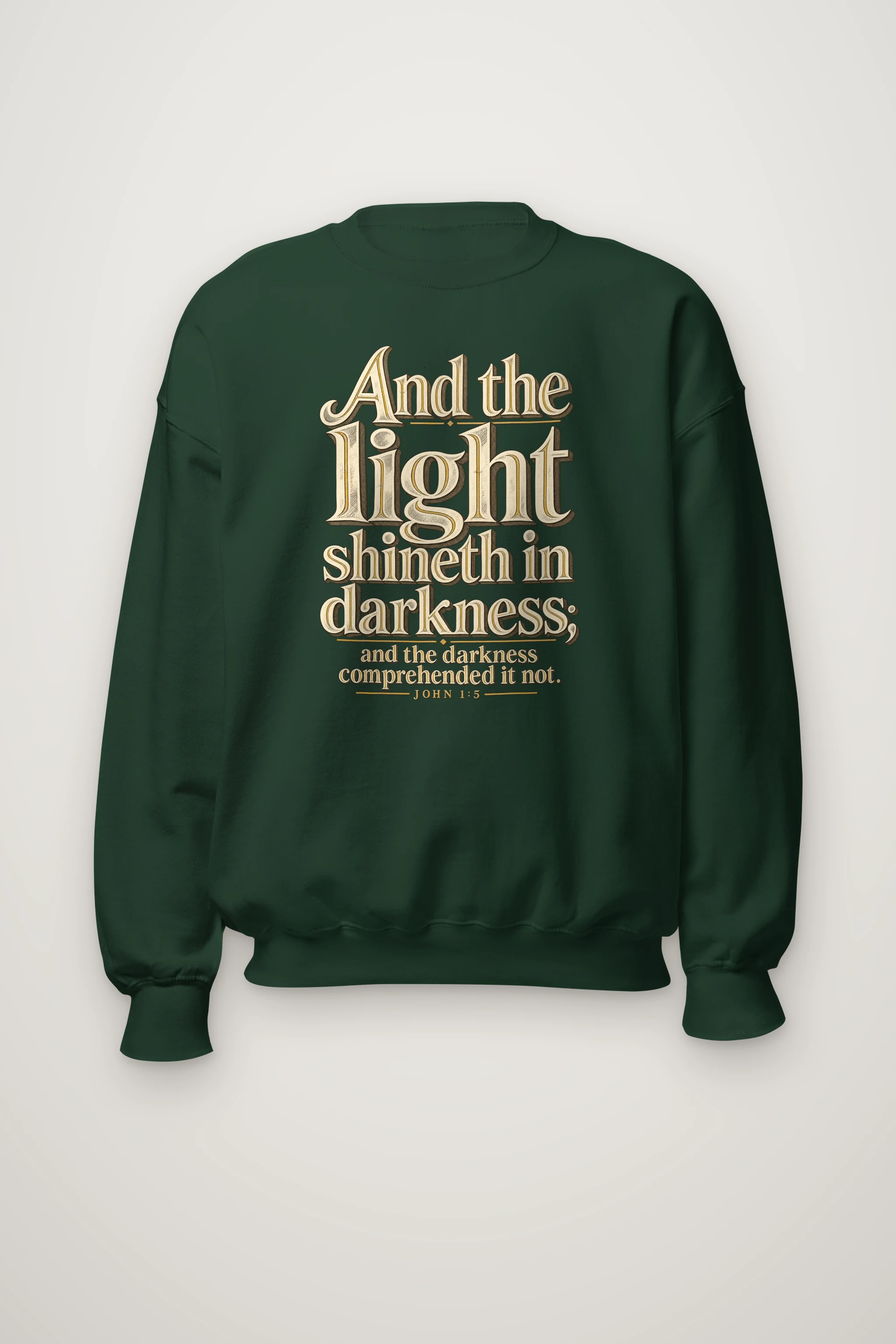 "And the Light Shineth" Heavy Blend Unisex Crewneck Sweatshirt