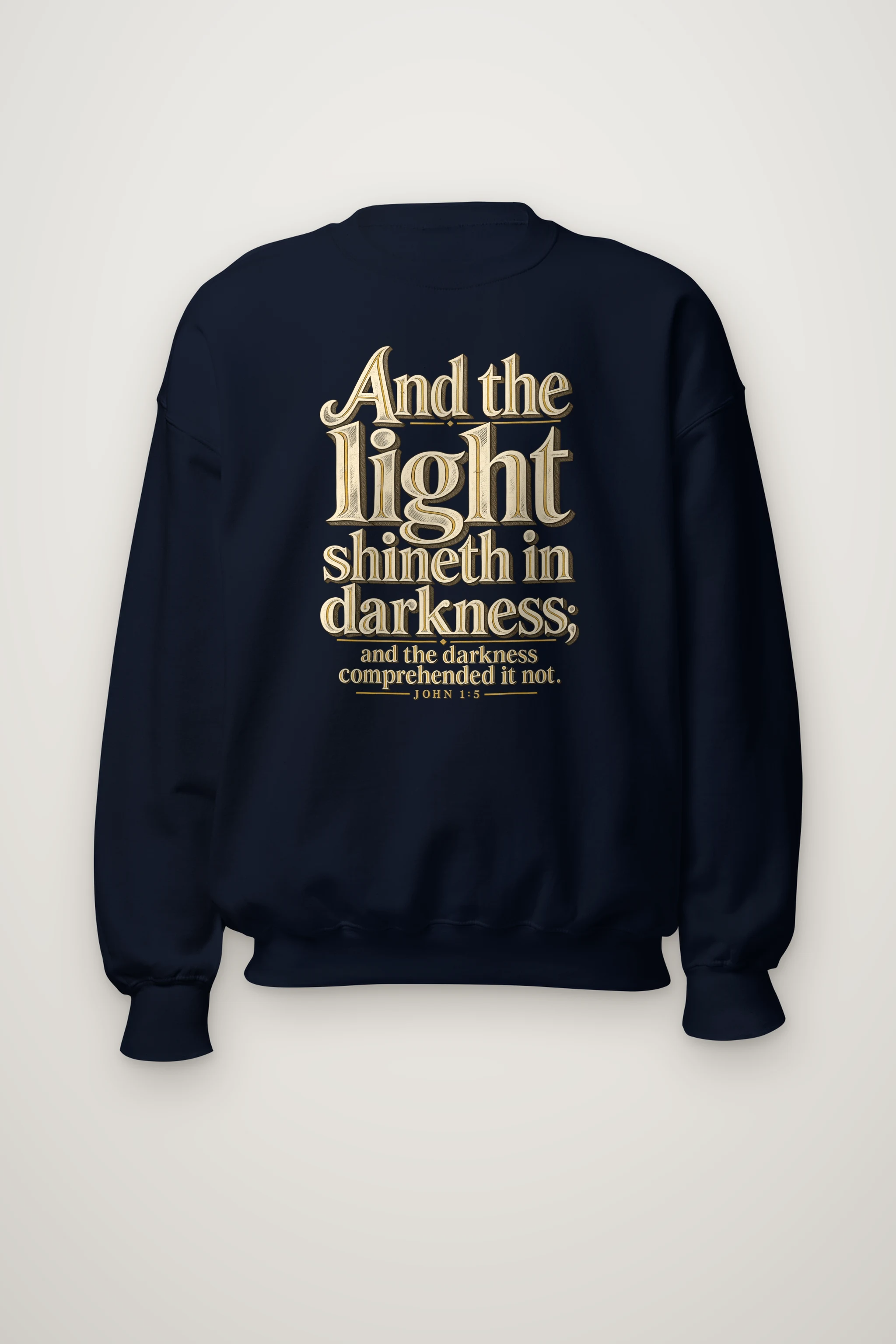 "And the Light Shineth" Heavy Blend Unisex Crewneck Sweatshirt