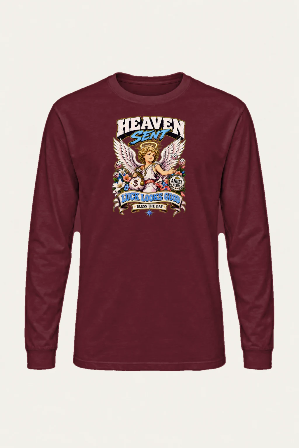 "Angel Club Luck" Unisex Longsleeve T-shirt | Gildan 2400