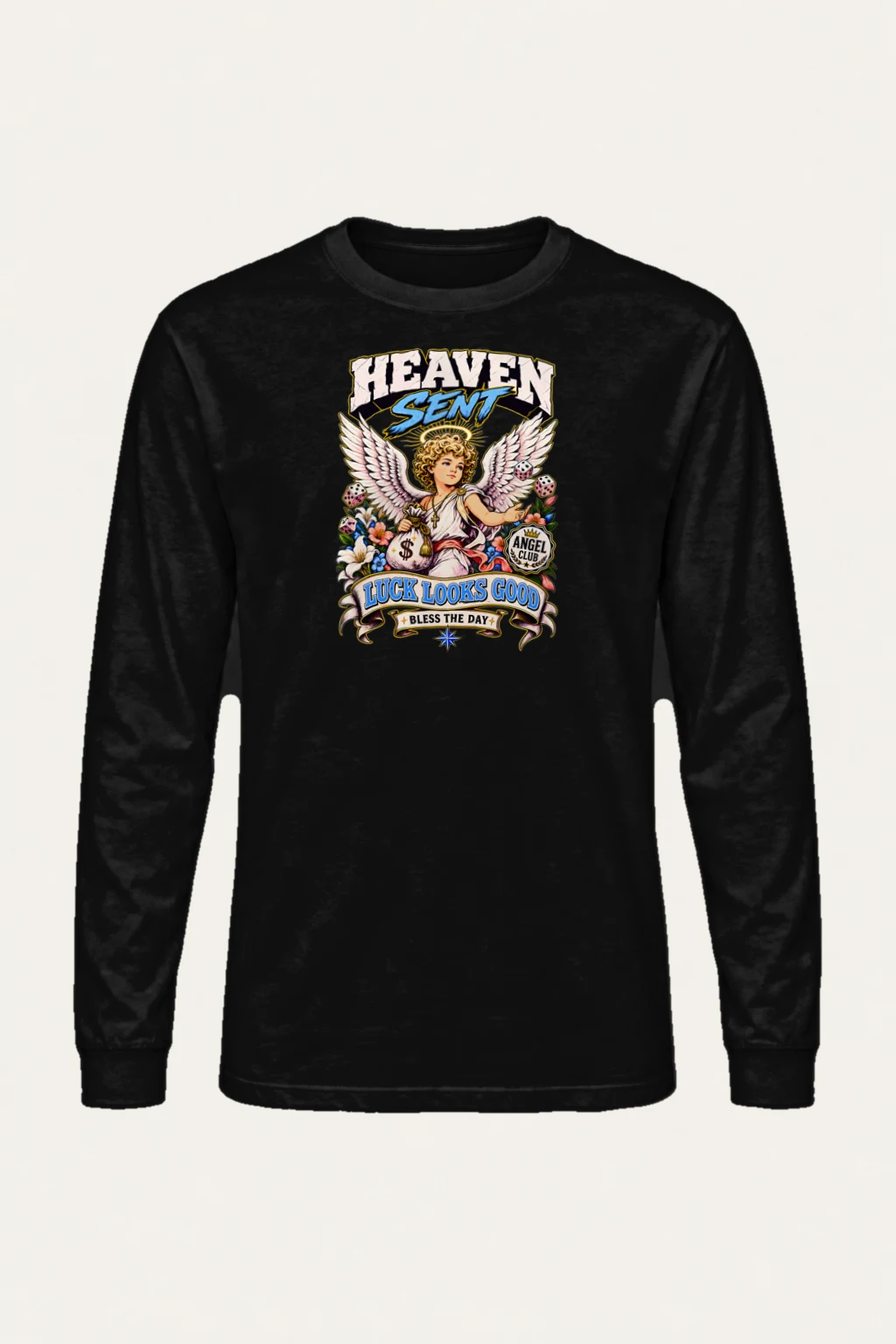 "Angel Club Luck" Unisex Longsleeve T-shirt | Gildan 2400