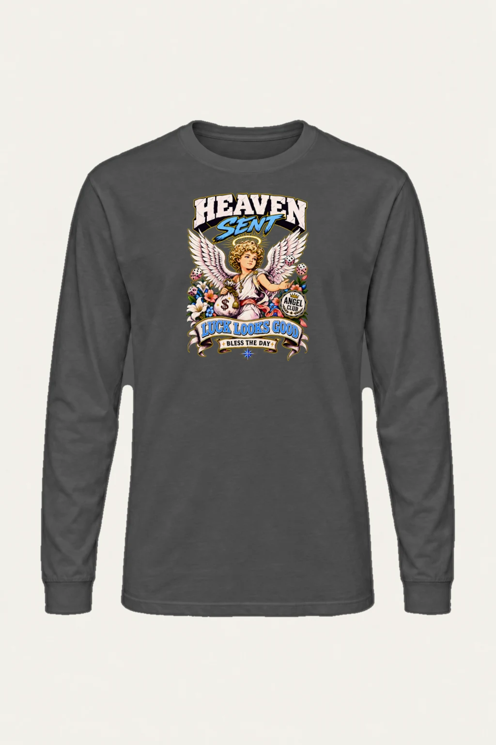 "Angel Club Luck" Unisex Longsleeve T-shirt | Gildan 2400