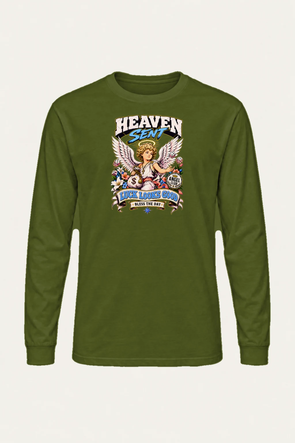 "Angel Club Luck" Unisex Longsleeve T-shirt | Gildan 2400