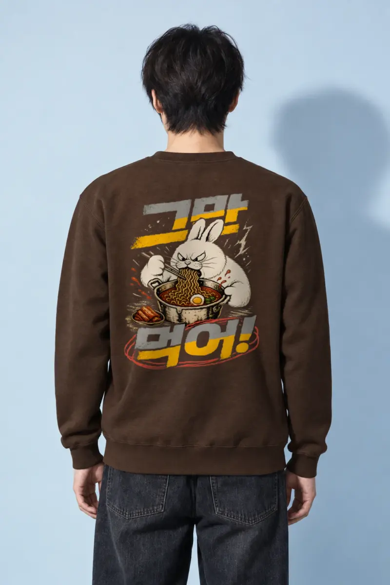 "Angry Rabbit Noodles" Heavy Blend Unisex Crewneck Sweatshirt