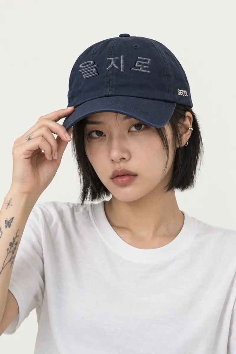 "Angular Hangul Lettering" Classic Dad Hat · Embroidered