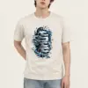 "Sea Chrome Block Waves" Heavyweight Unisex Crewneck T-shirt