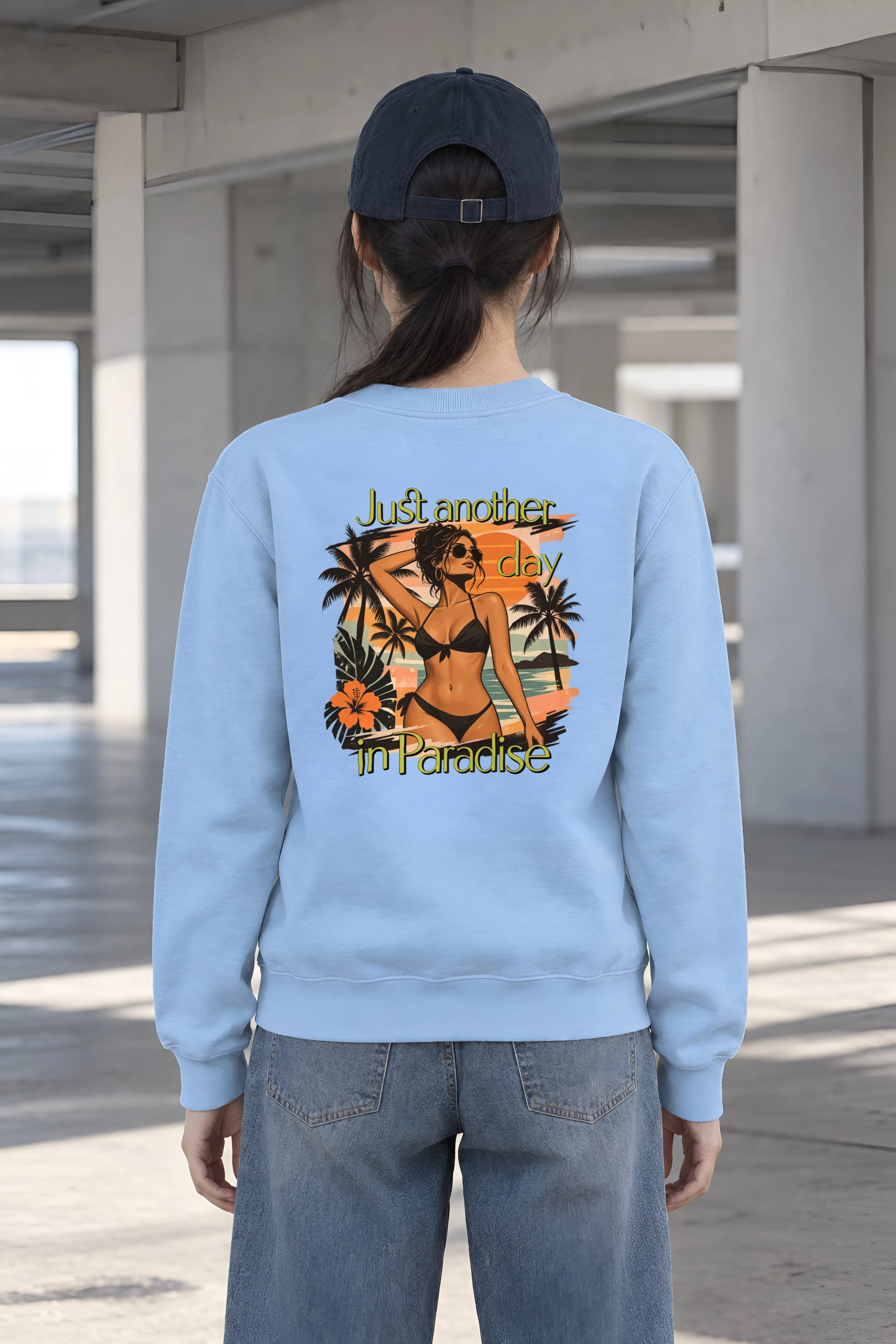 "Another Day in Paradise" Heavy Blend Unisex Crewneck Sweatshirt