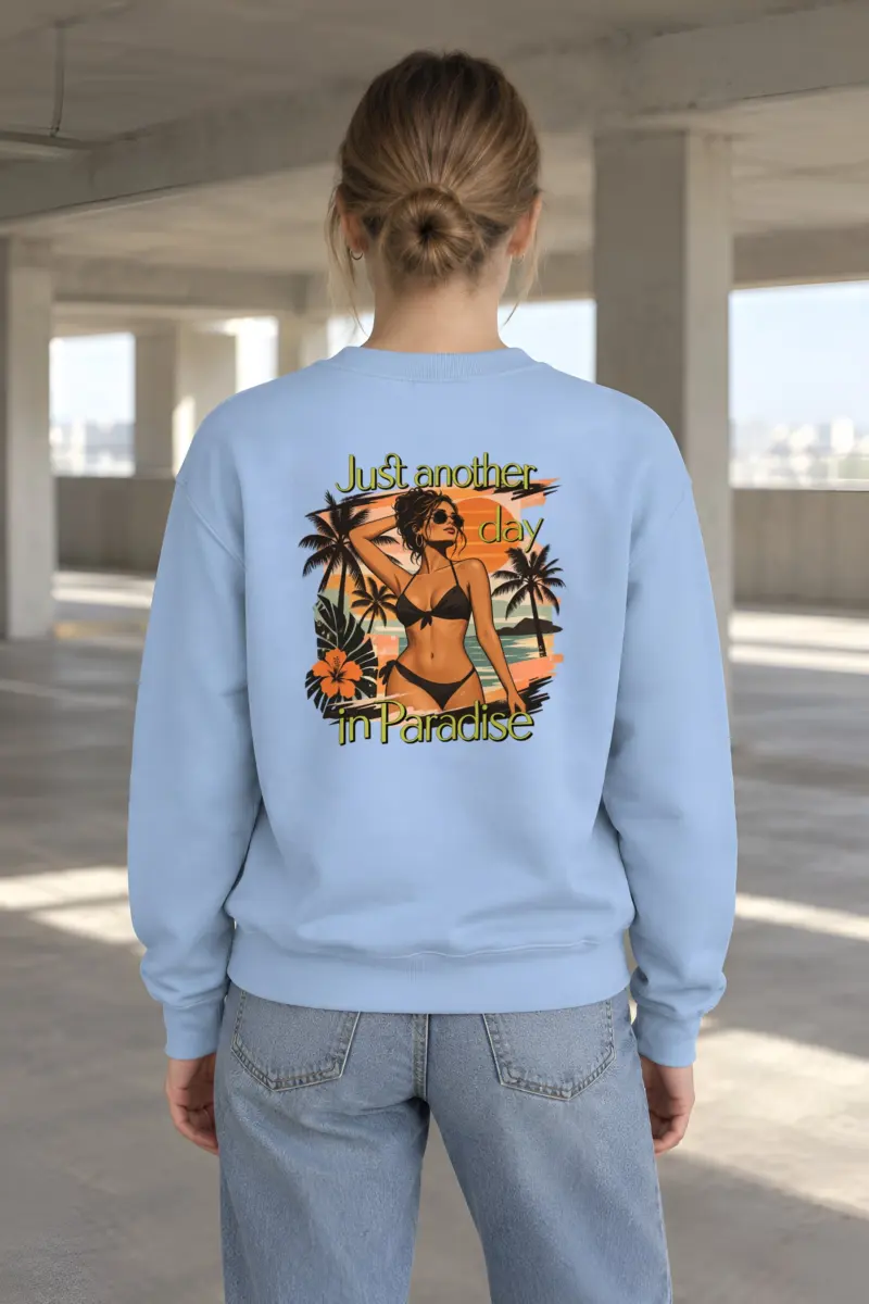 "Another Day in Paradise" Heavy Blend Unisex Crewneck Sweatshirt