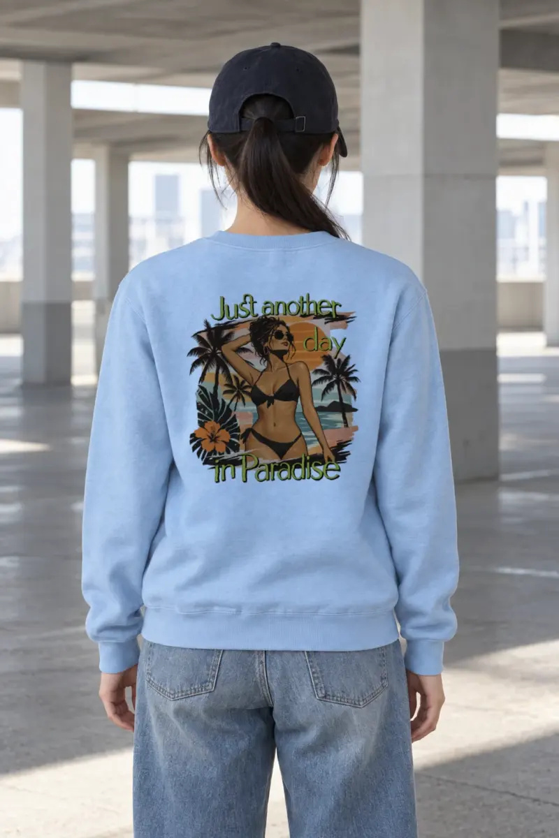 "Another Day in Paradise" Heavy Blend Unisex Crewneck Sweatshirt