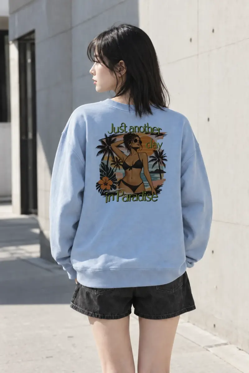 "Another Day in Paradise" Heavy Blend Unisex Crewneck Sweatshirt | Gildan 18000