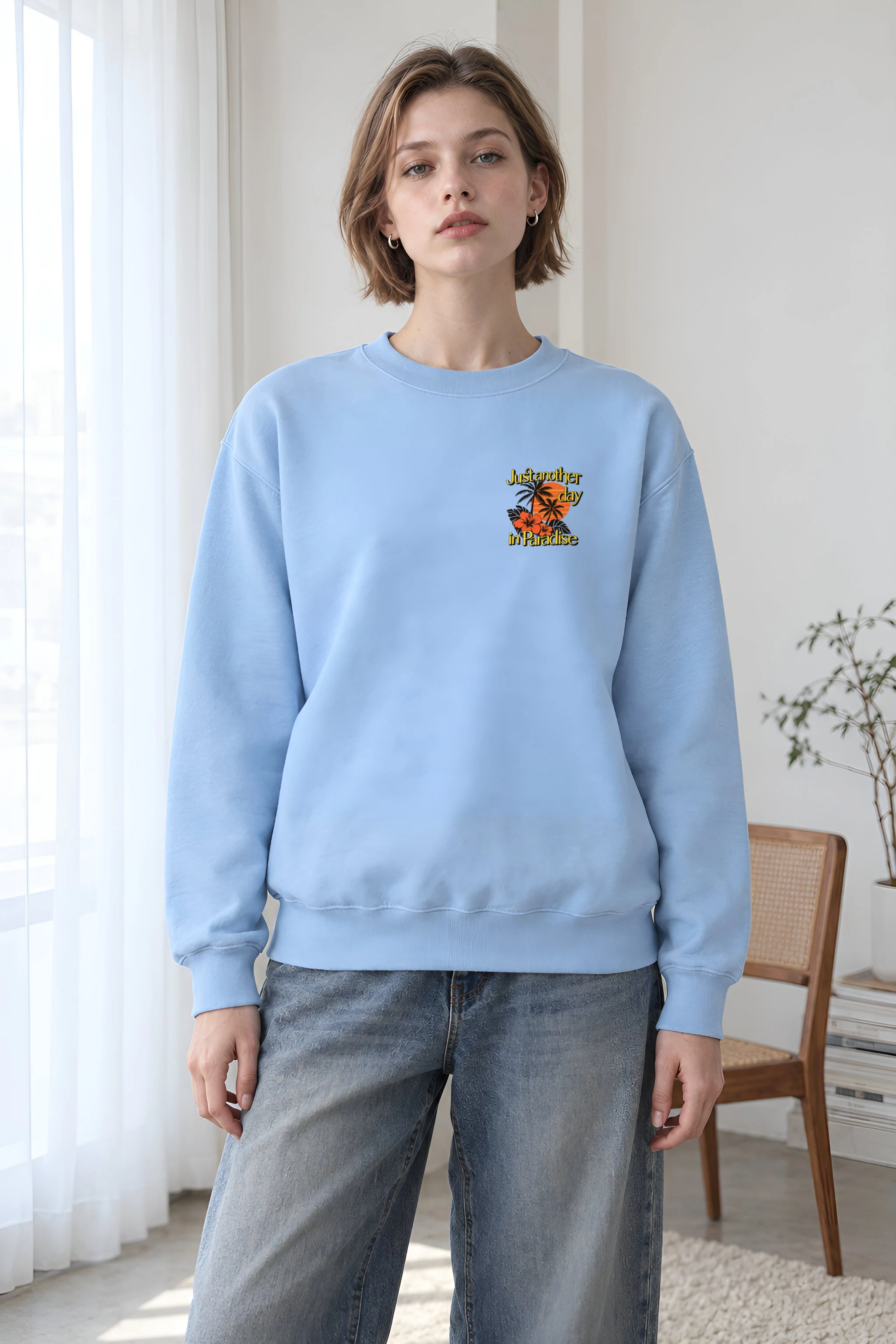 "Another Day in Paradise" Heavy Blend Unisex Crewneck Sweatshirt