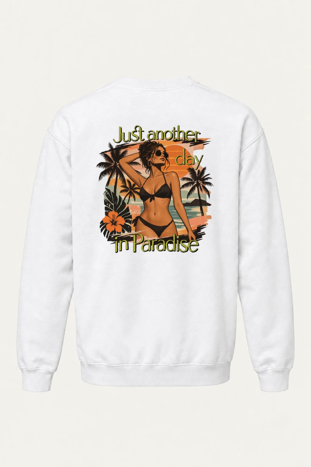 "Another Day in Paradise" Heavy Blend Unisex Crewneck Sweatshirt | Gildan 18000