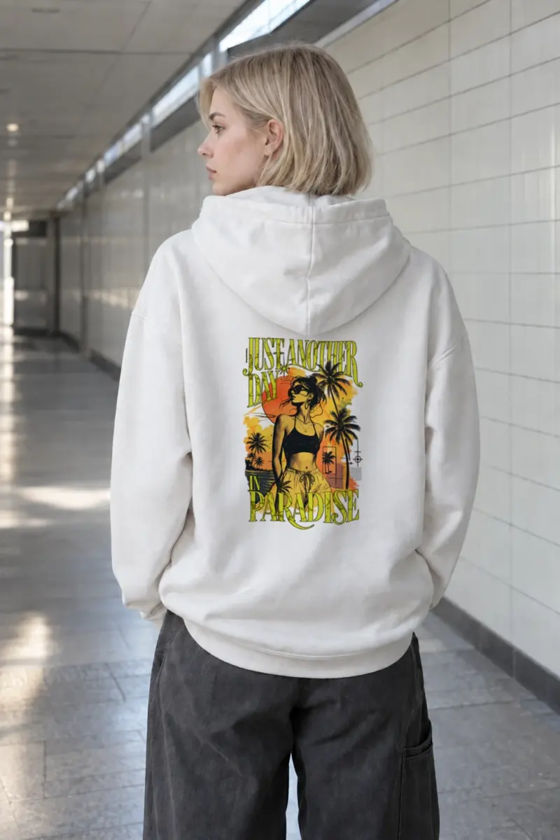 "Another Day In Paradise" Heavy Blend Unisex Pullover Hoodie | Gildan 18500