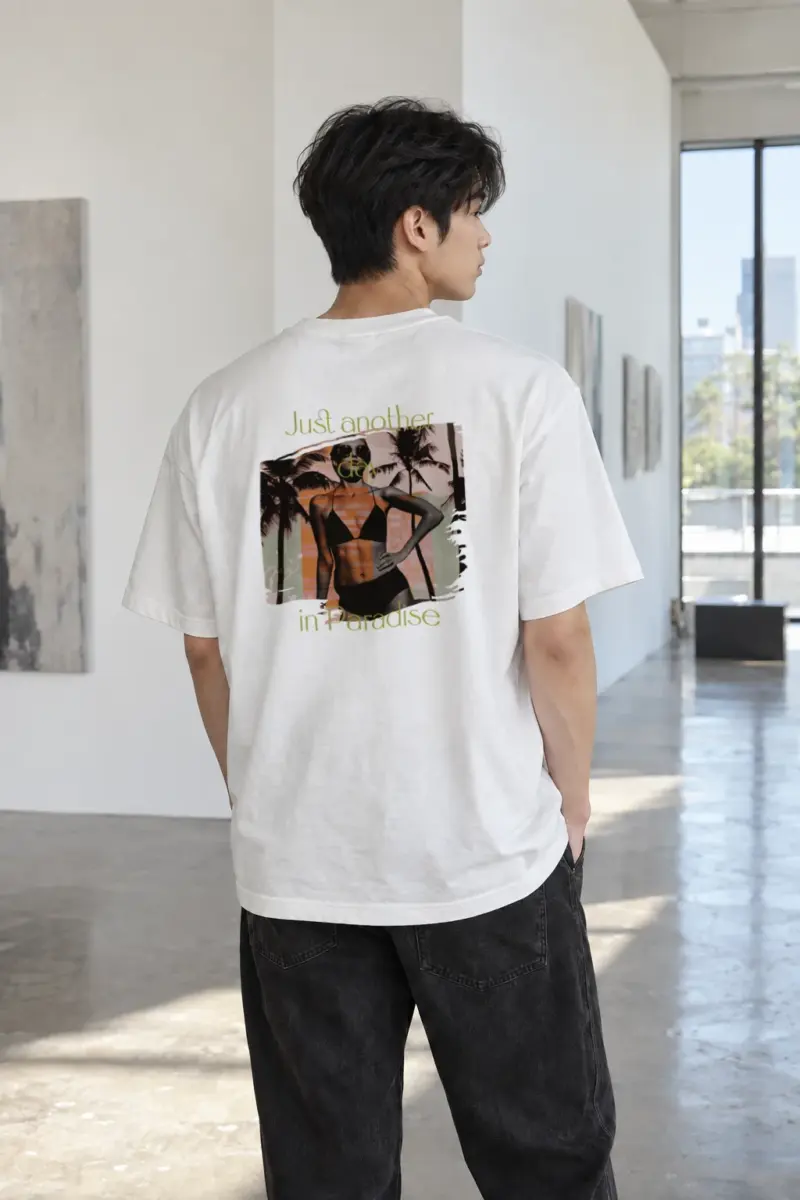 “Another Day In Paradise” Heavyweight Unisex Crewneck T-shirt | Gildan 5000