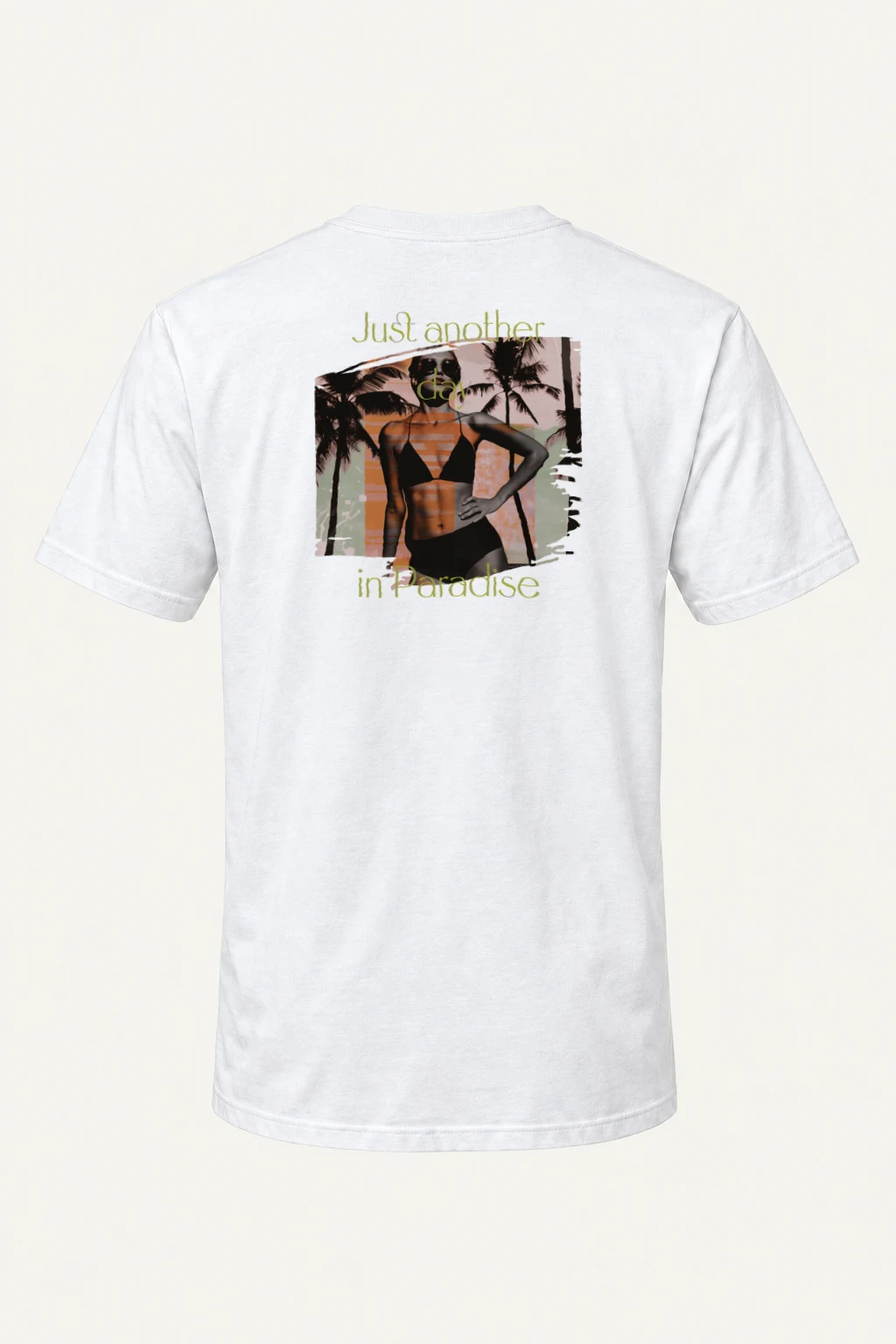 "Another Day In Paradise" Heavyweight Unisex Crewneck T-shirt | Gildan 5000
