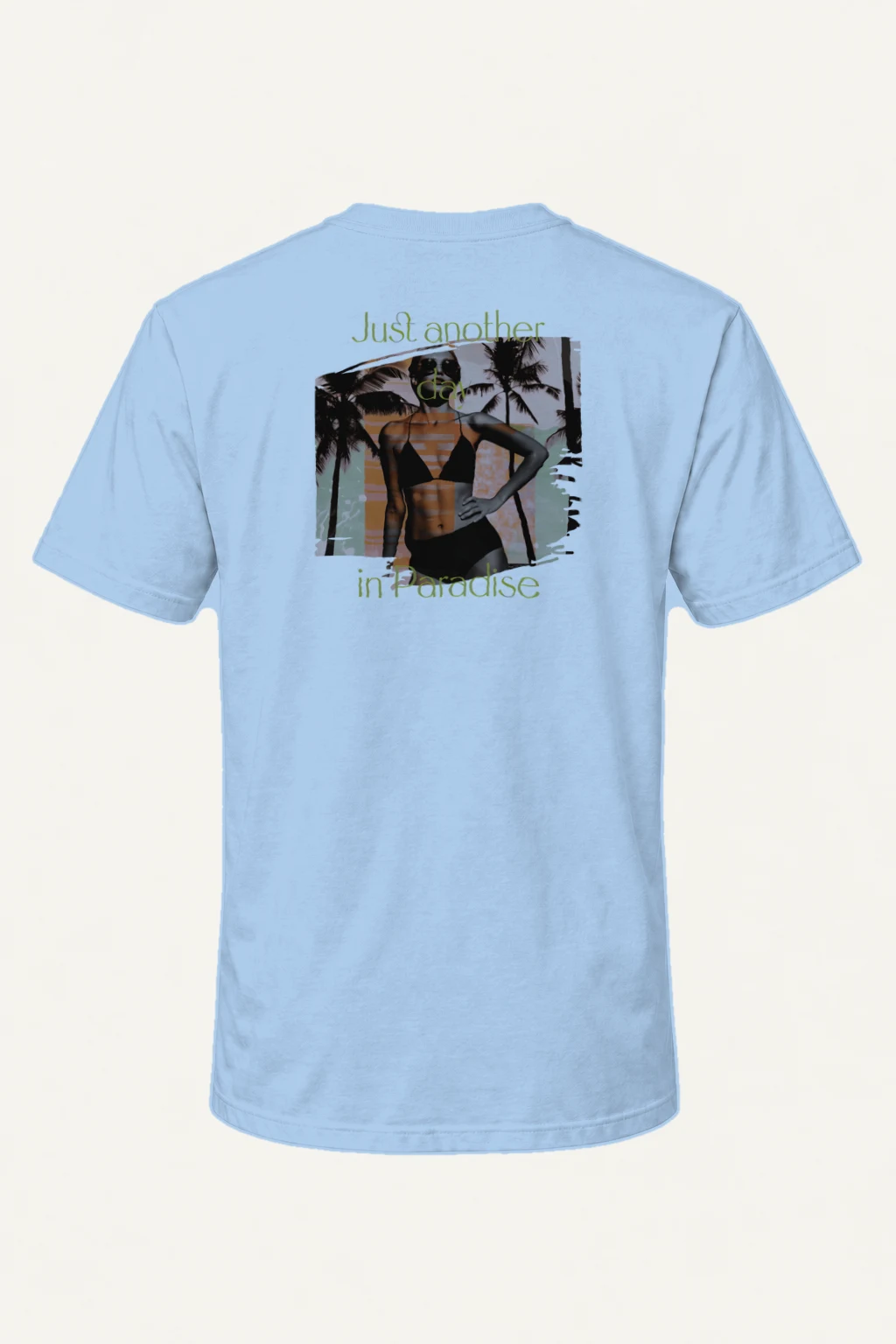 "Another Day In Paradise" Heavyweight Unisex Crewneck T-shirt | Gildan 5000
