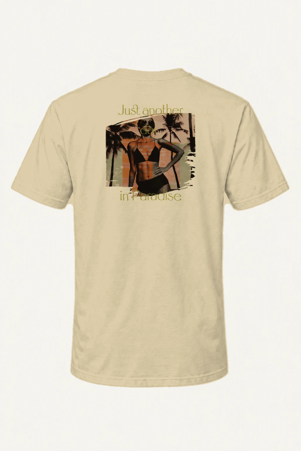 "Another Day In Paradise" Heavyweight Unisex Crewneck T-shirt | Gildan 5000