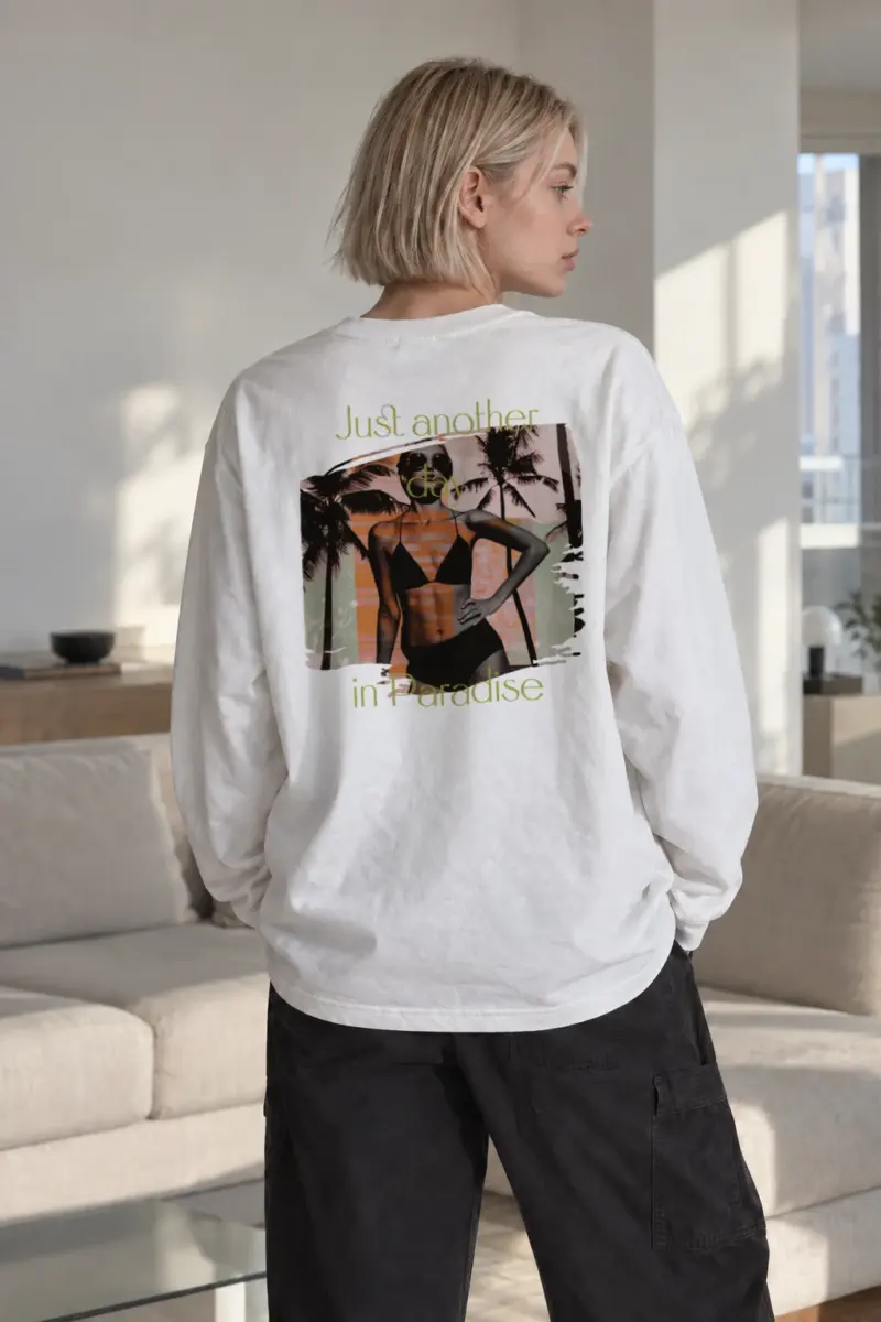 "Another Day In Paradise" Unisex Longsleeve T-shirt | Gildan 2400