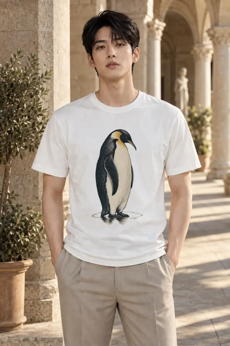"Antarctic Poise" Heavyweight Unisex Crewneck T-shirt | Gildan 5000
