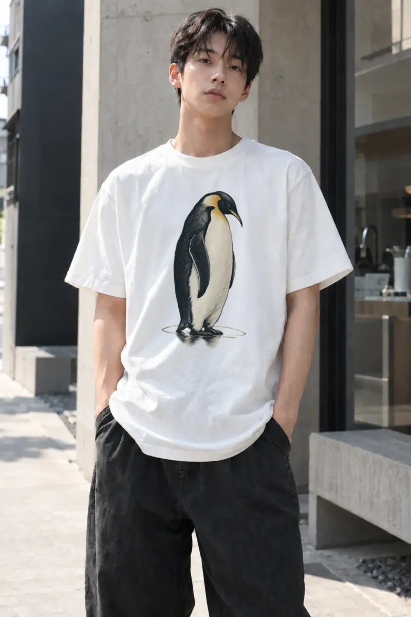 "Antarctic Poise" Heavyweight Unisex Crewneck T-shirt | Gildan 5000