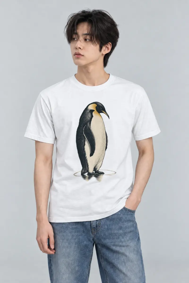 "Antarctic Poise" Heavyweight Unisex Crewneck T-shirt | Gildan 5000