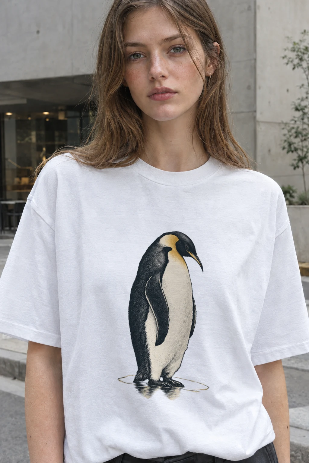 "Antarctic Poise" Heavyweight Unisex Crewneck T-shirt | Gildan 5000