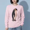"Penguin Water Reflection" Unisex Longsleeve T-shirt | Gildan 2400