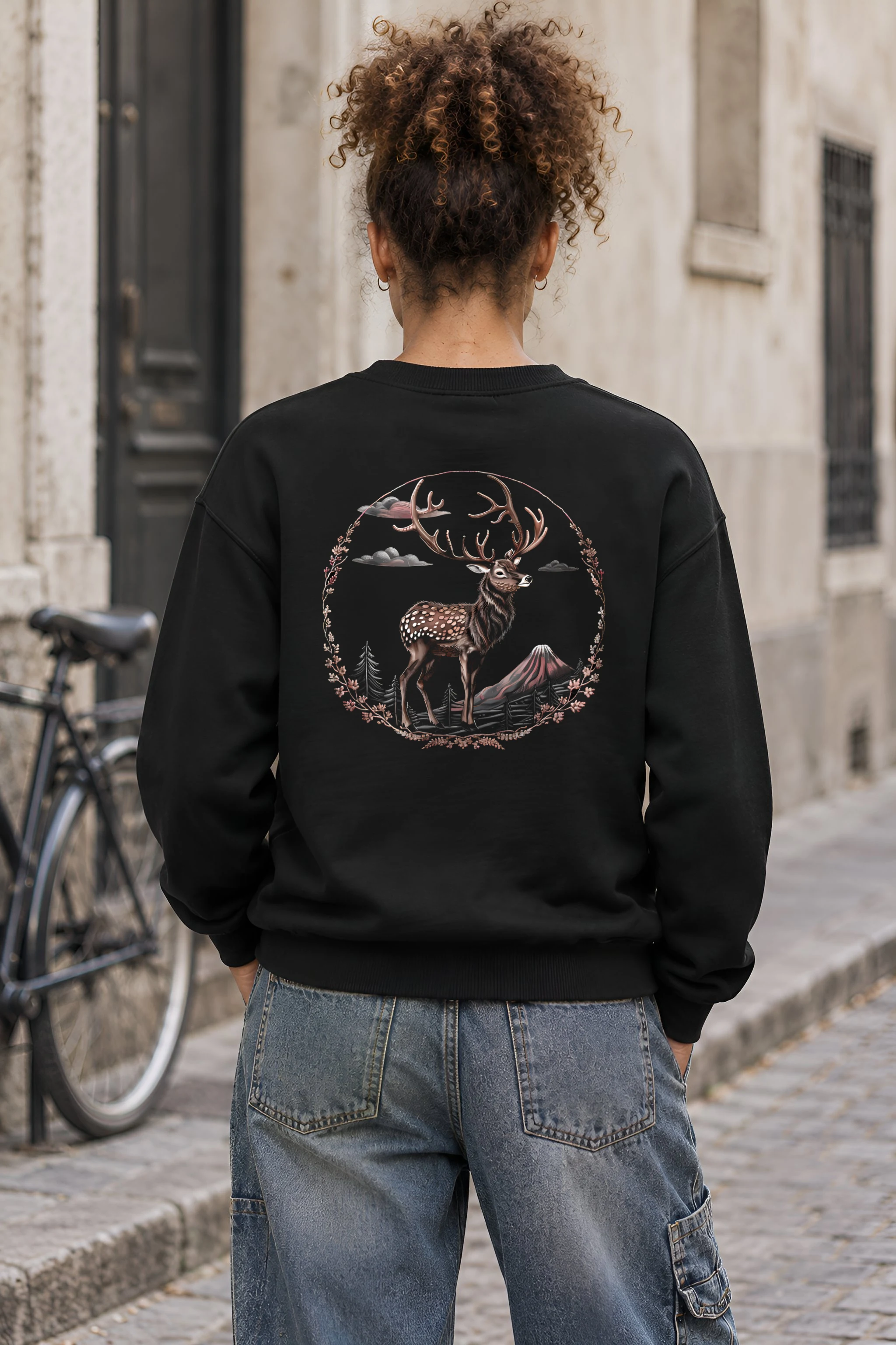 "Antlered Mountain Deer" 1 Crewneck Sweatshirt