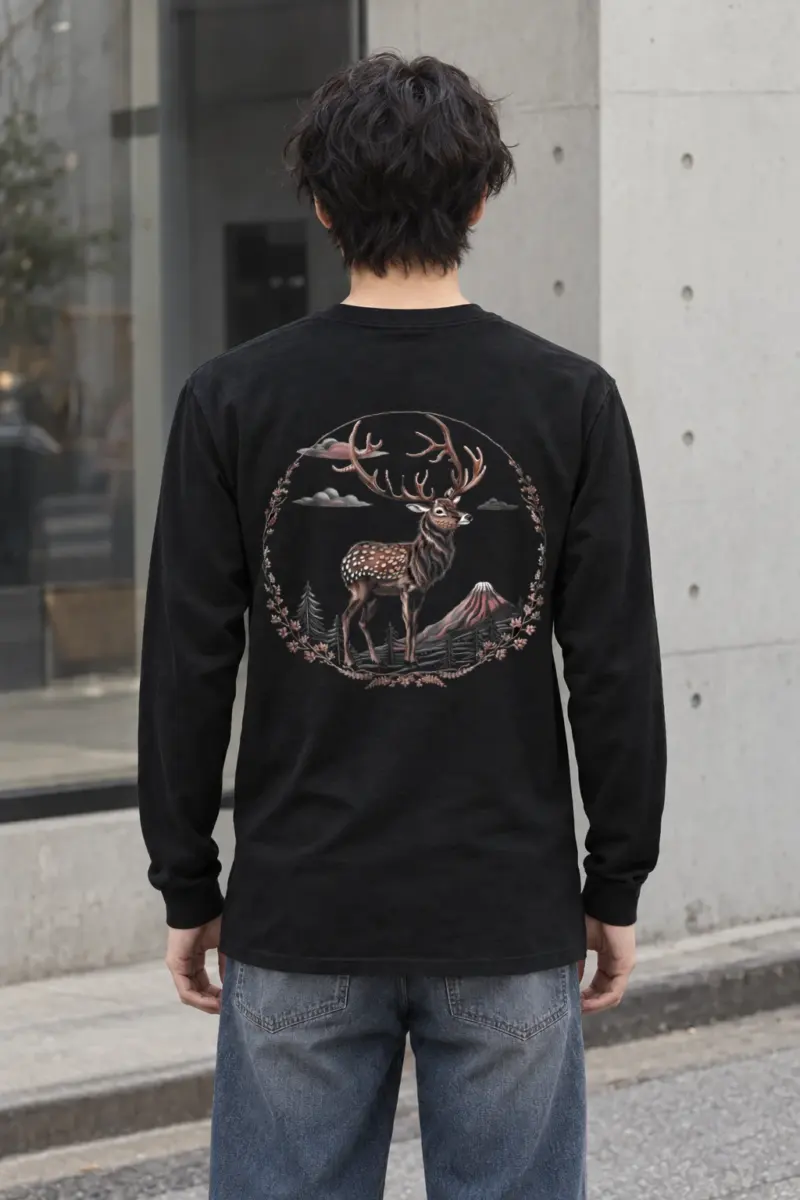 "Antlered Mountain Deer" Unisex Longsleeve T-shirt