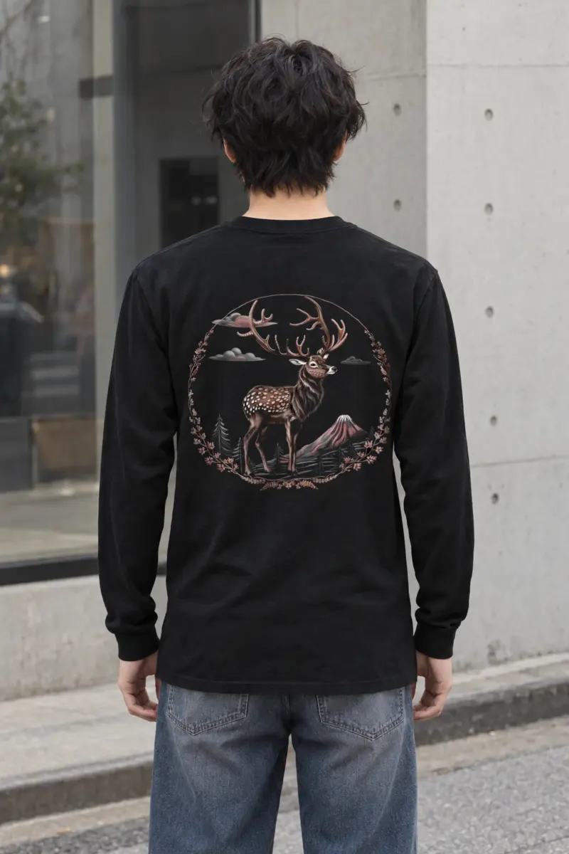 "Antlered Mountain Deer" Unisex Longsleeve T-shirt
