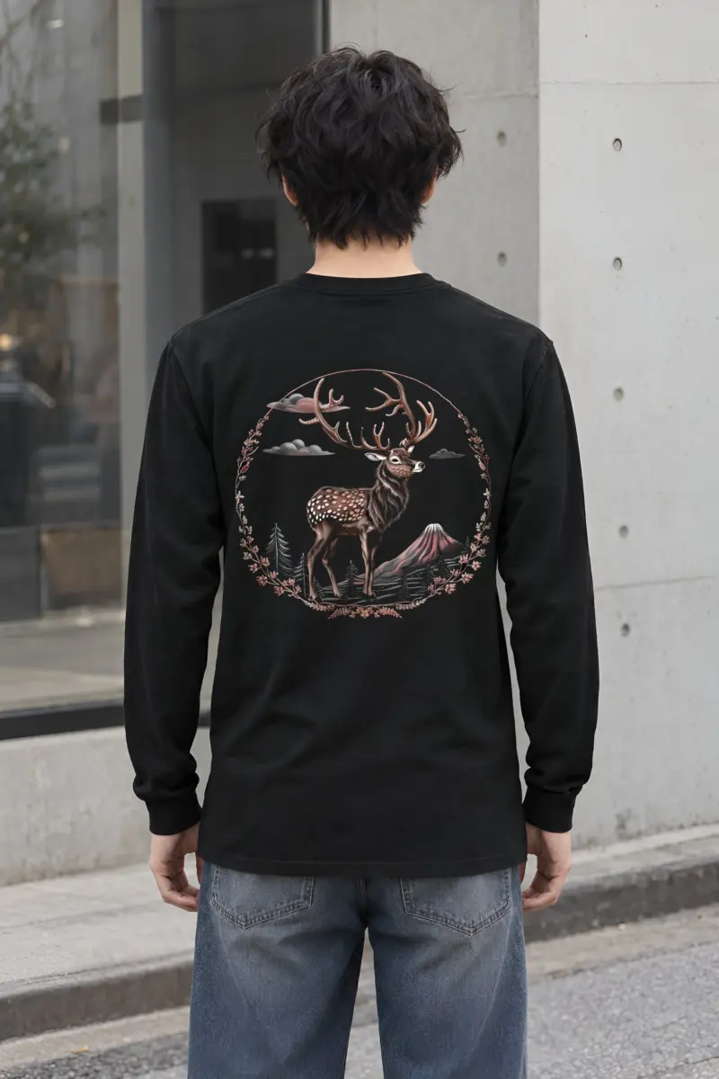 "Antlered Mountain Deer" Unisex Longsleeve T-shirt