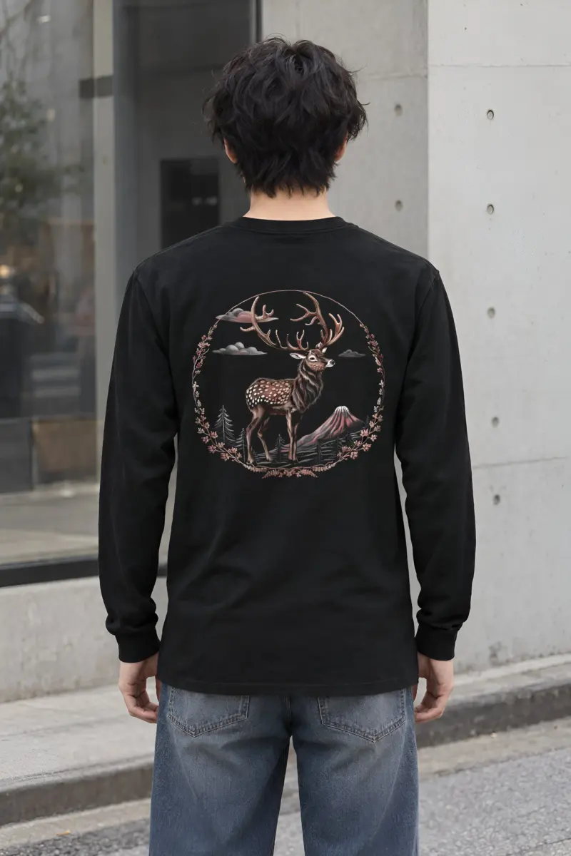 "Antlered Mountain Deer" Unisex Longsleeve T-shirt