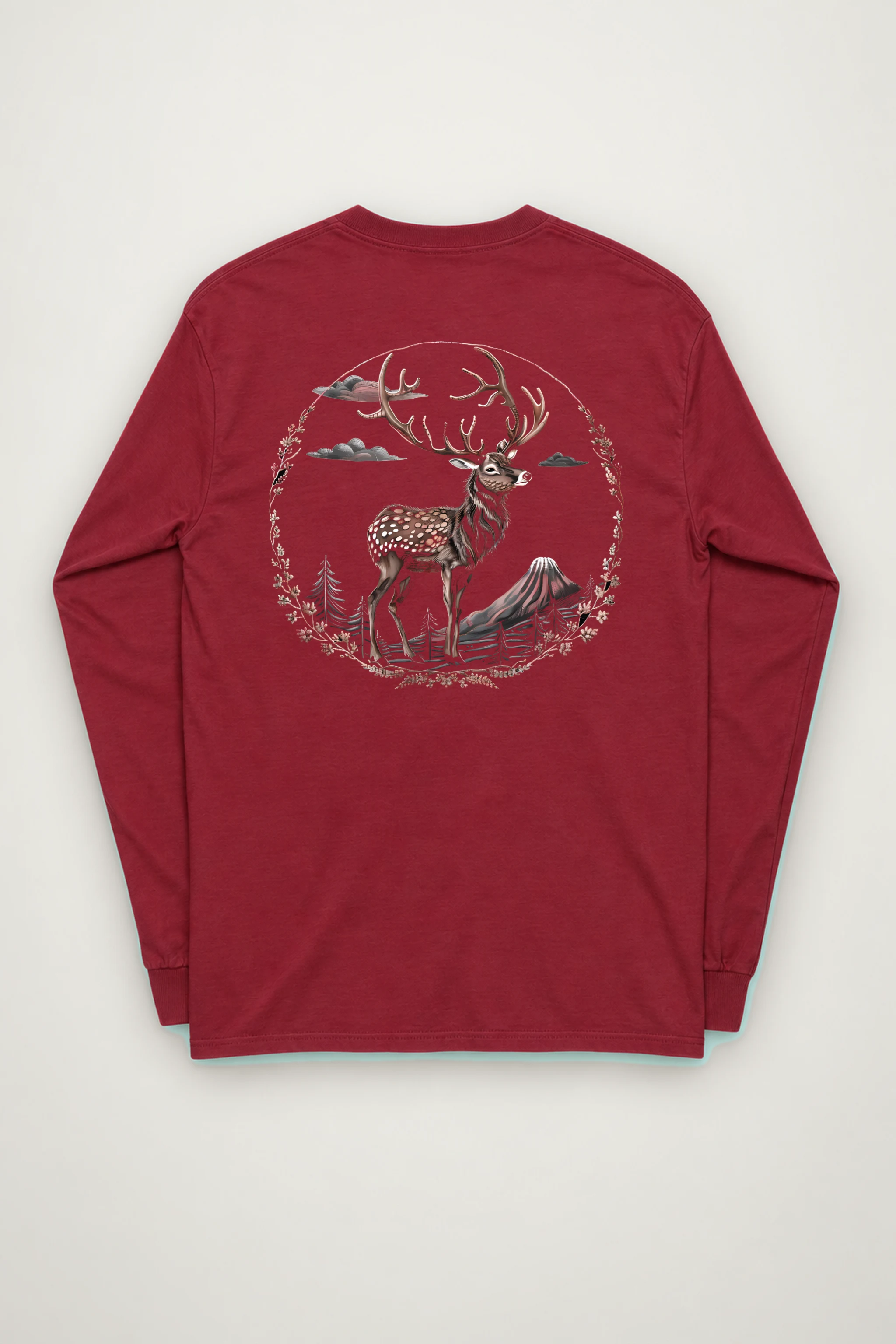 "Antlered Mountain Deer" Unisex Longsleeve T-shirt