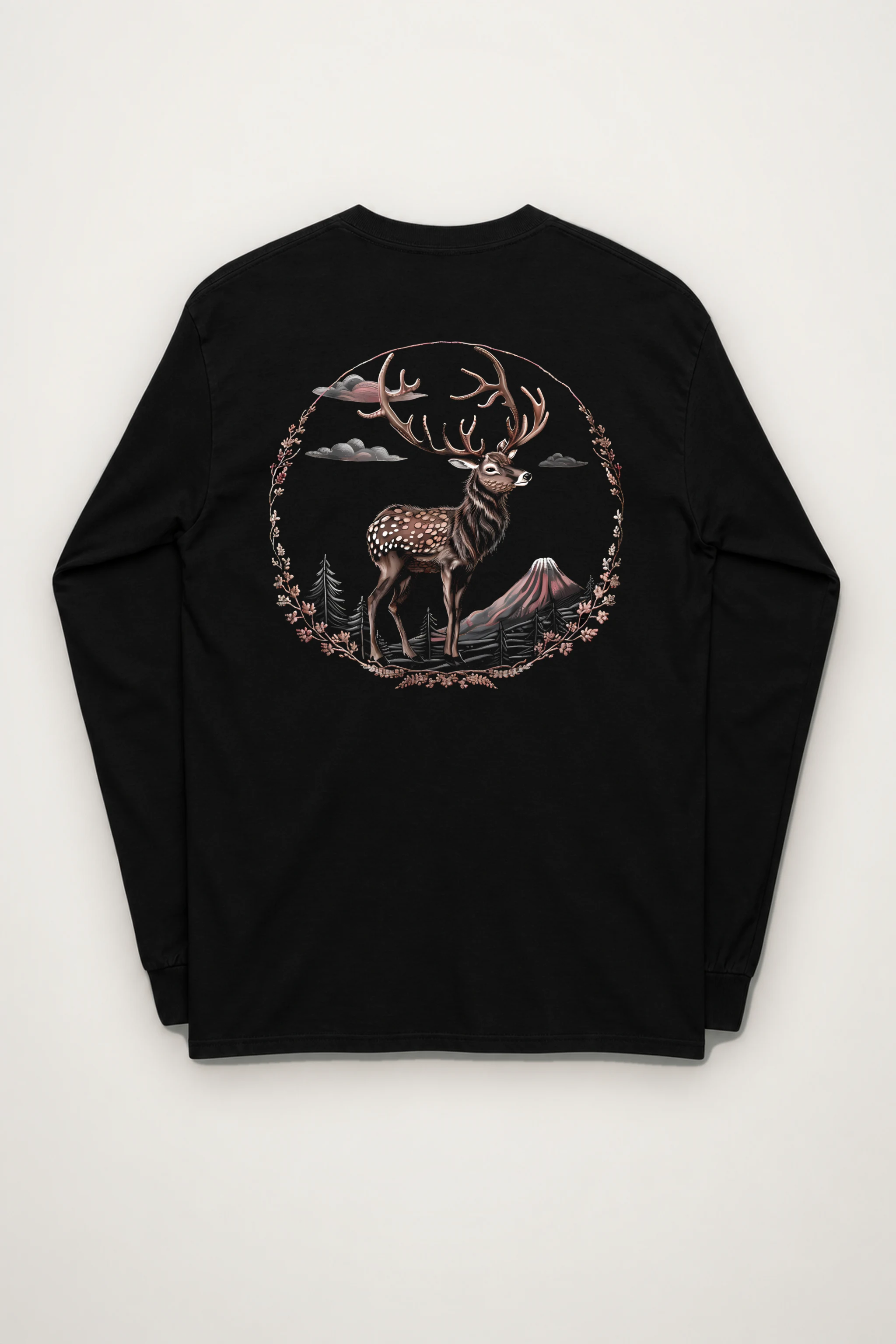"Antlered Mountain Deer" Unisex Longsleeve T-shirt