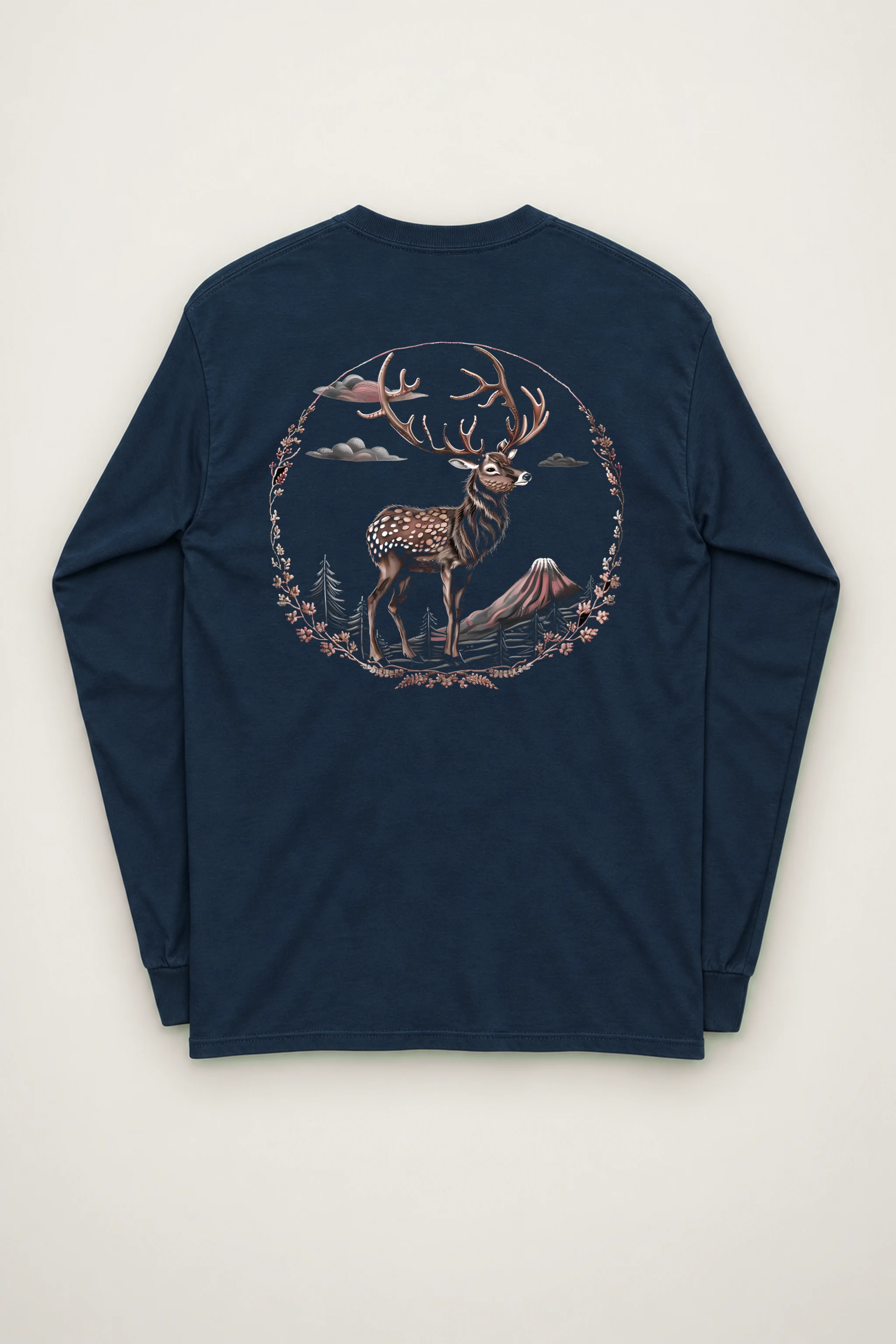 "Antlered Mountain Deer" Unisex Longsleeve T-shirt