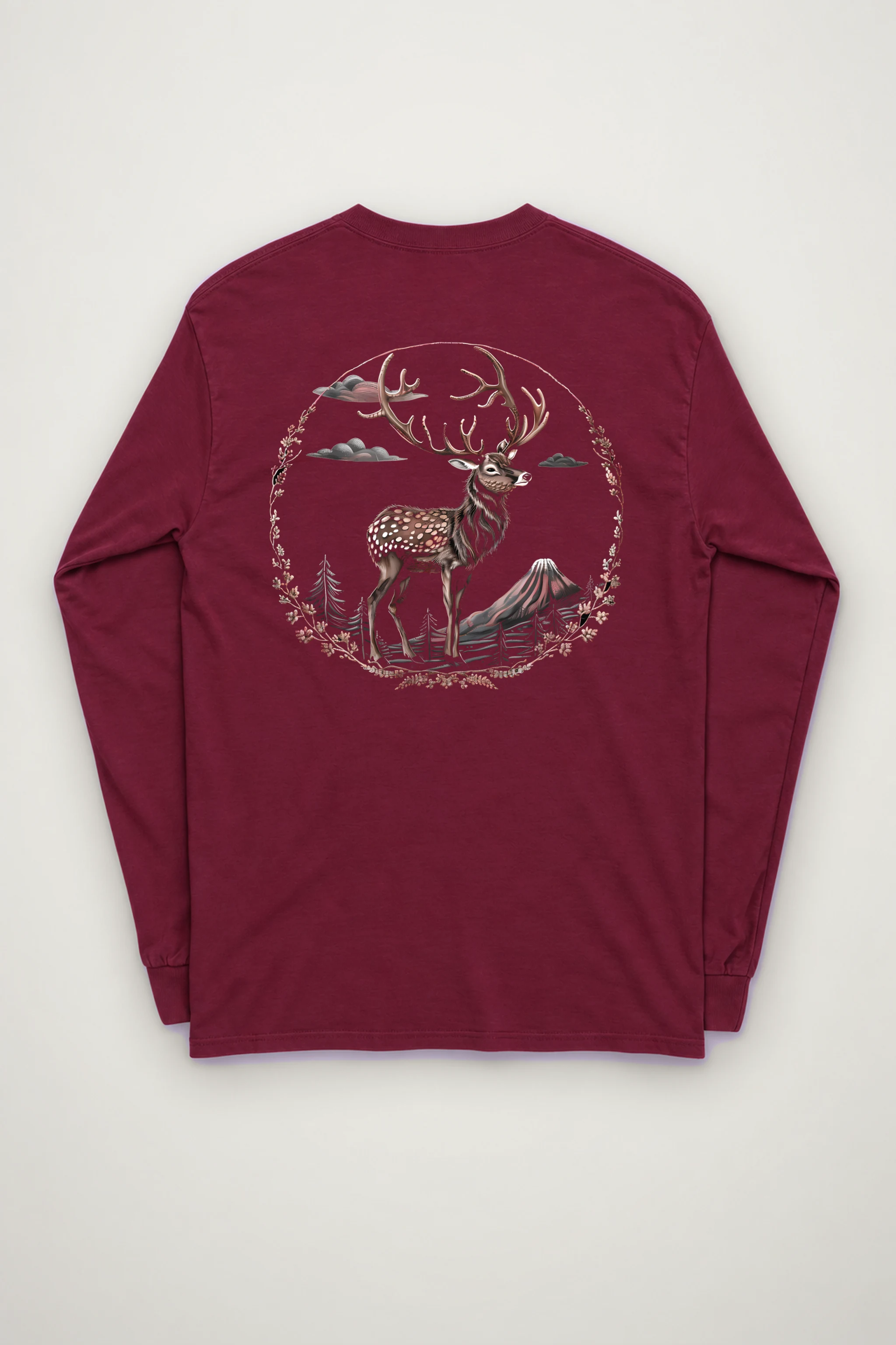 "Antlered Mountain Deer" Unisex Longsleeve T-shirt
