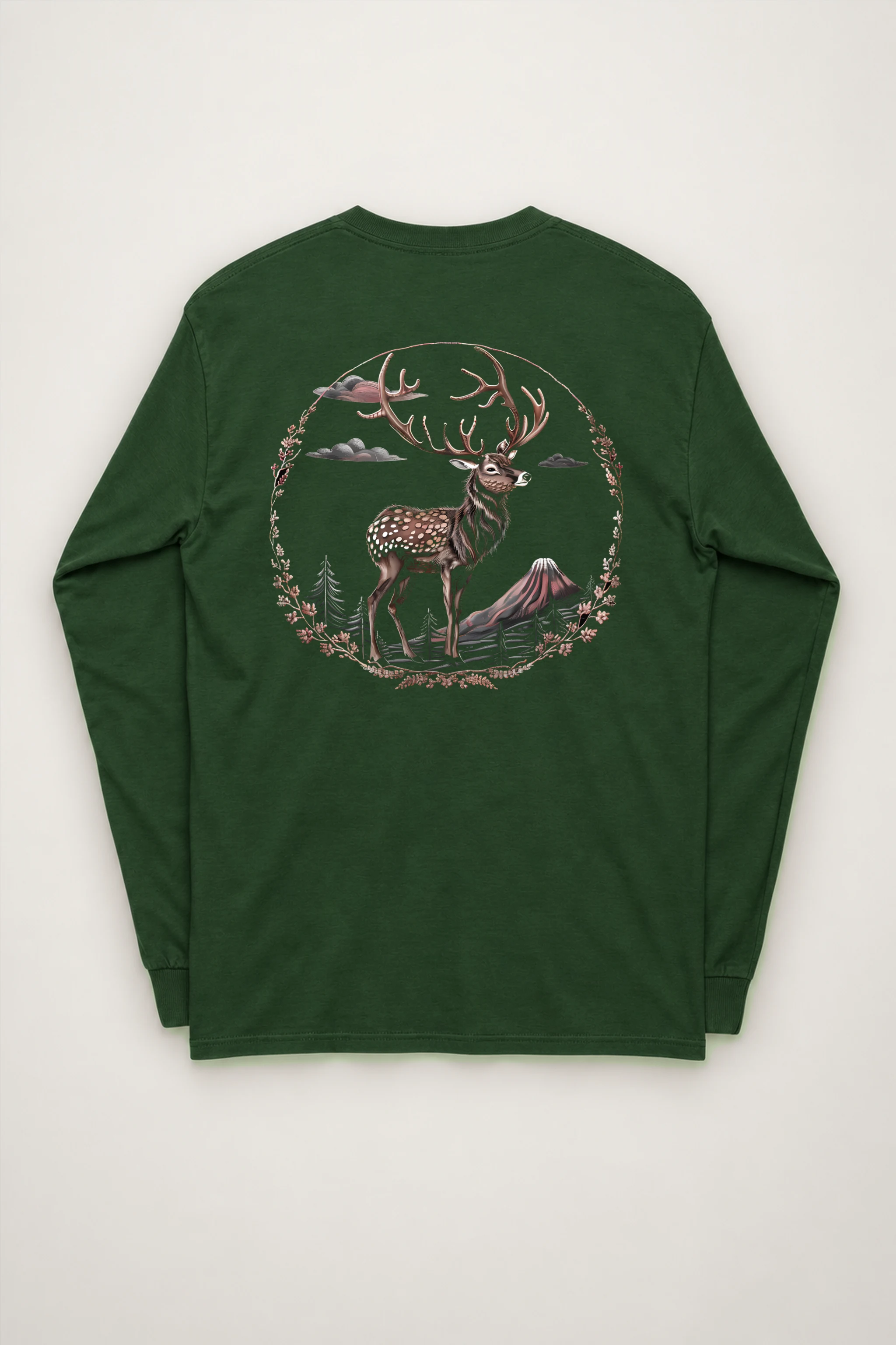 "Antlered Mountain Deer" Unisex Longsleeve T-shirt