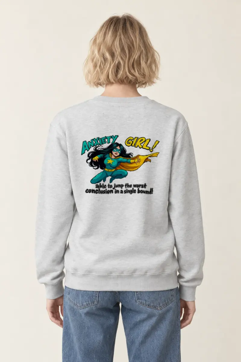 "Anxiety Girl" Heavy Blend Unisex Crewneck Sweatshirt | Gildan 18000
