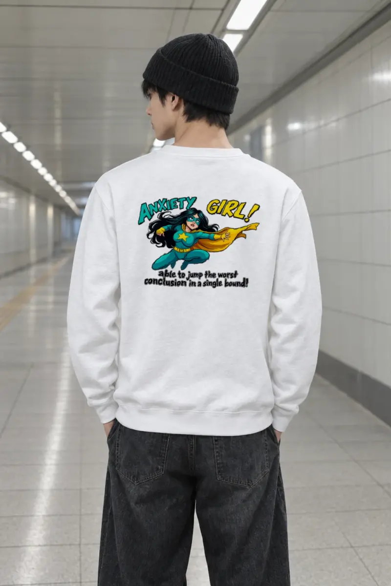 "Anxiety Girl" Heavy Blend Unisex Crewneck Sweatshirt