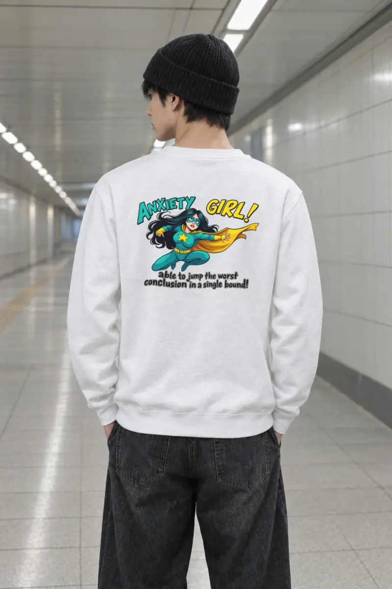 "Anxiety Girl" Heavy Blend Unisex Crewneck Sweatshirt