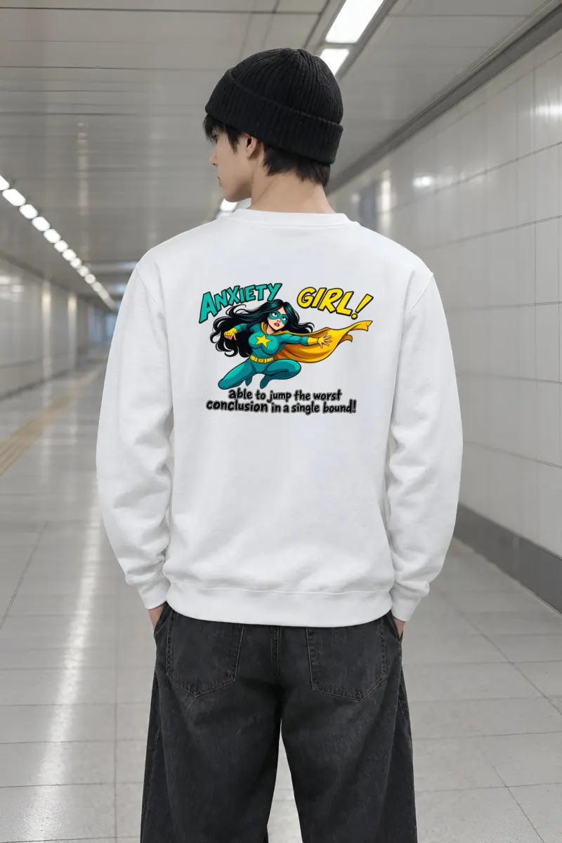 "Anxiety Girl" Heavy Blend Unisex Crewneck Sweatshirt