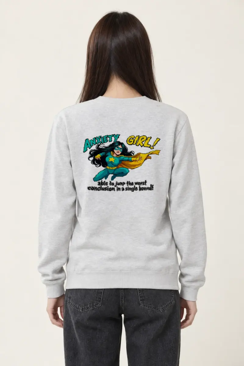 "Anxiety Girl" Heavy Blend Unisex Crewneck Sweatshirt