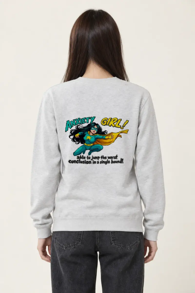 "Anxiety Girl" Heavy Blend Unisex Crewneck Sweatshirt