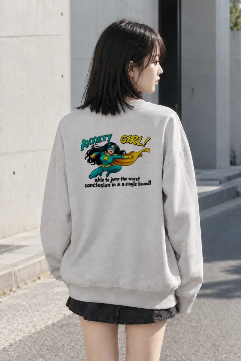 "Anxiety Girl" Heavy Blend Unisex Crewneck Sweatshirt | Gildan 18000
