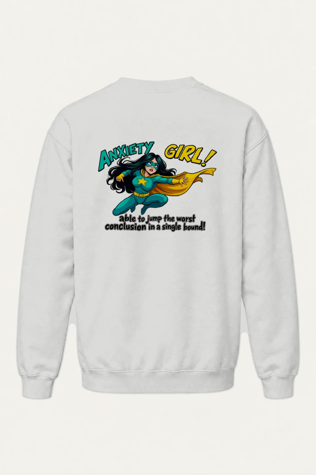"Anxiety Girl" Heavy Blend Unisex Crewneck Sweatshirt | Gildan 18000